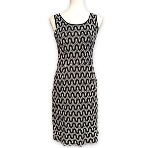 Size 6 Banana Republic Lined Black and White Dress